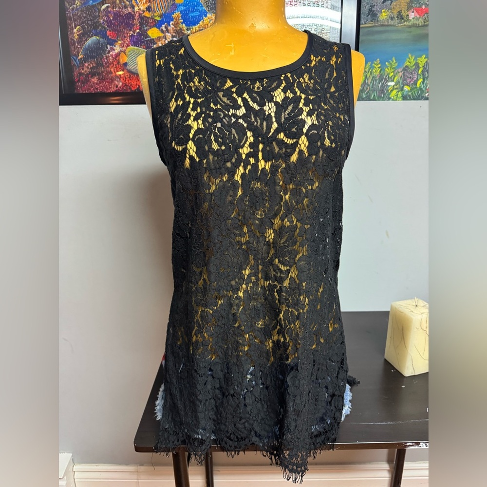 Tristan Black Lace Tank Top. New condition
